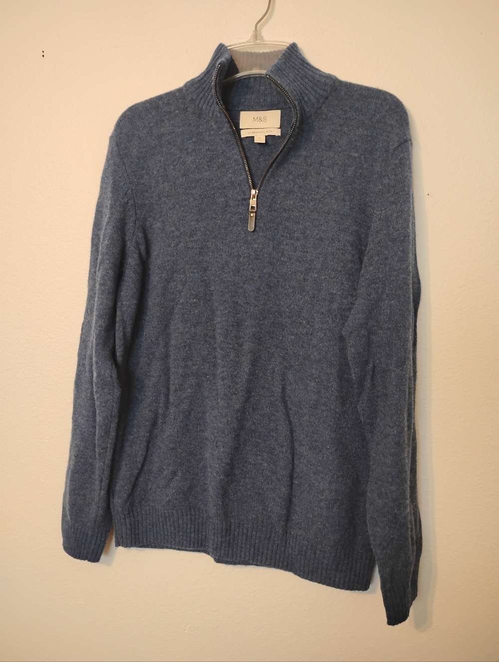 Marks & Spencer Wool Blend Quarter Zip Sweater Jacket